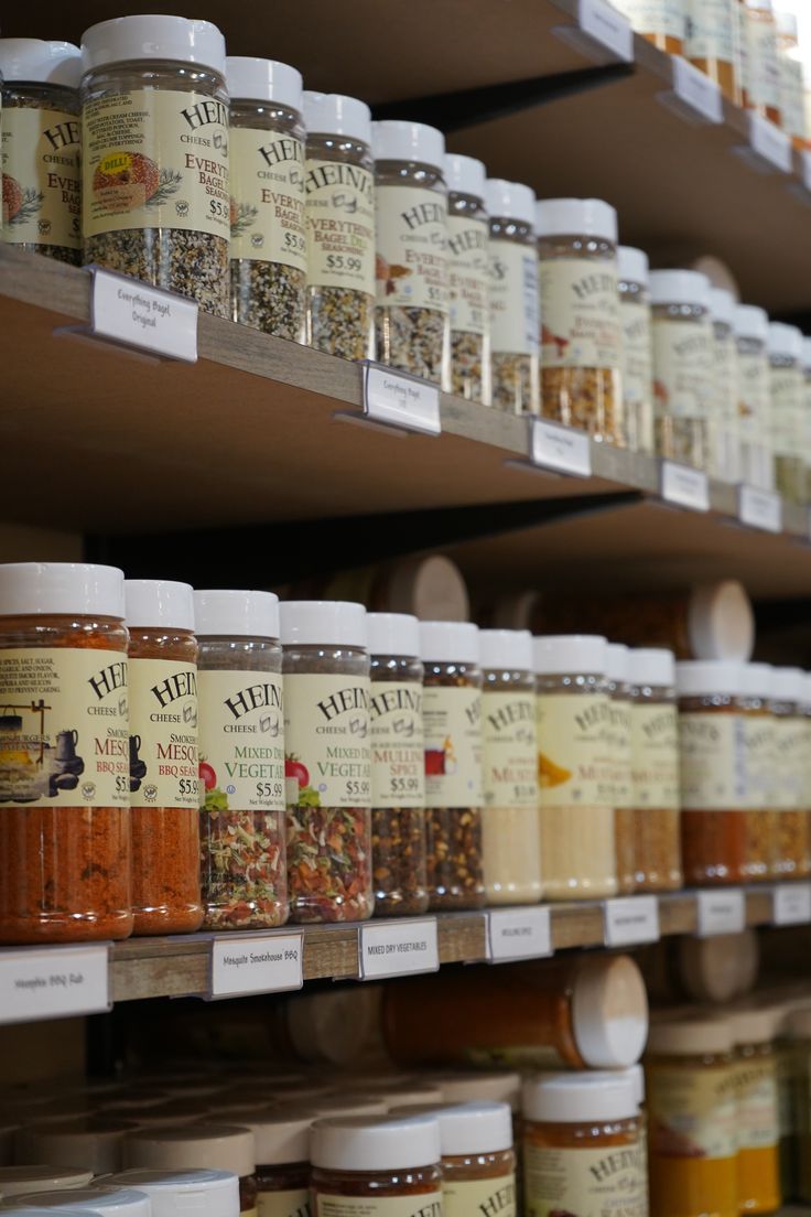 Spices and seasonings on store shelves