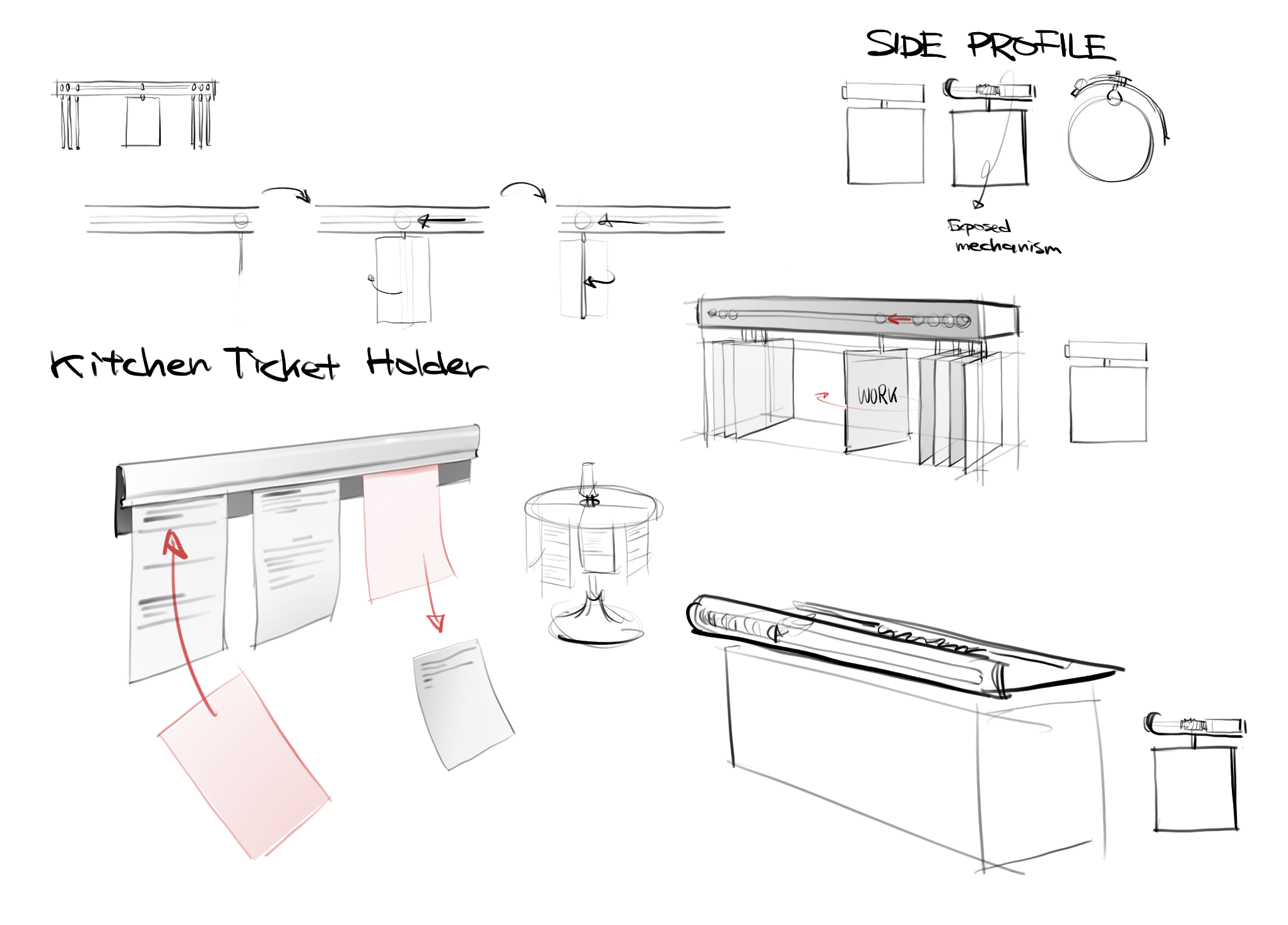 Digital sketch iterations of TaMa form concepts