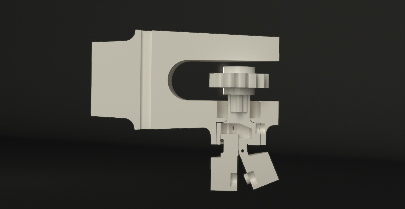 3D cross-section render of TaMa magnetic snap mechanism